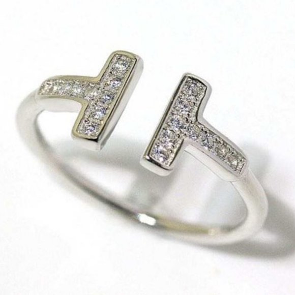 18k gold plated Sterling Silver T Shape ring - Picture 7 of 7